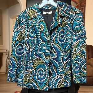 Vibrant Mosaic Patterned Women's Blazer